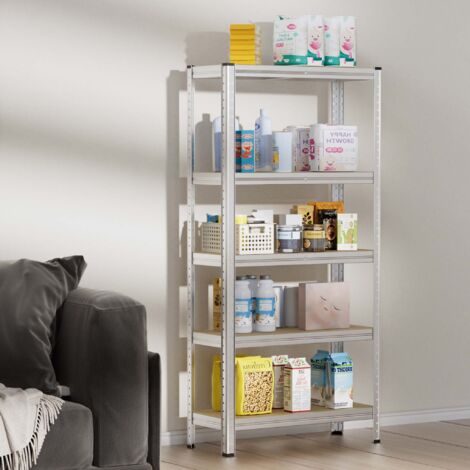 Wiltec Estantería para cargas pesadas zincada 154x75x30cm enchufable acero 875kg 5 baldas taller