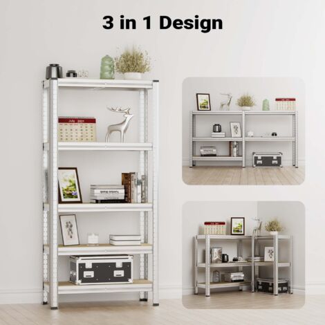 Wiltec Estantería para cargas pesadas zincada 154x75x30cm enchufable acero 875kg 5 baldas taller