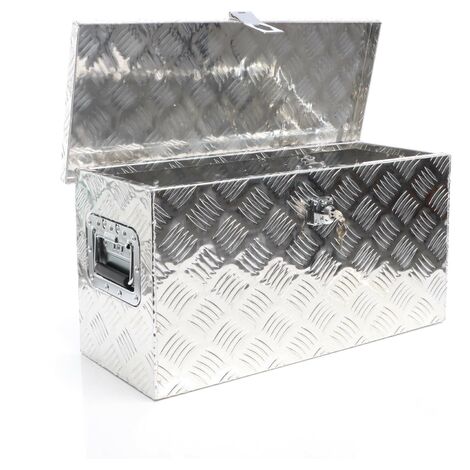 XPOtool Caja de aluminio con borde 60x25x30 cm para remolques y camiones almacenamiento resistente
