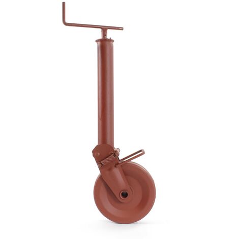 Wiltec Rueda de apoyo semiautomática para remolque pie soporte hasta 1000kg con rueda de acero Q235
