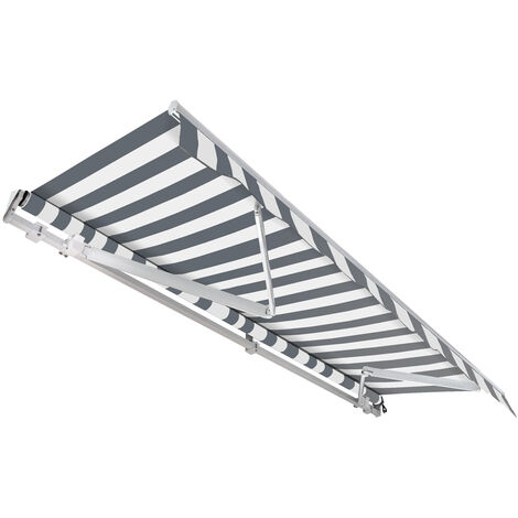 Toboli Toldo articulado 3x2,5m antracita/blanco toldo sol montaje a pared toldo protección UV