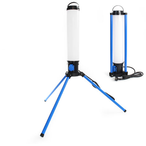 XPOtool Foco de trabajo columna luz LED exterior 100W 360° 10000 lúmenes obras enchufe poste lámpara (1/5)