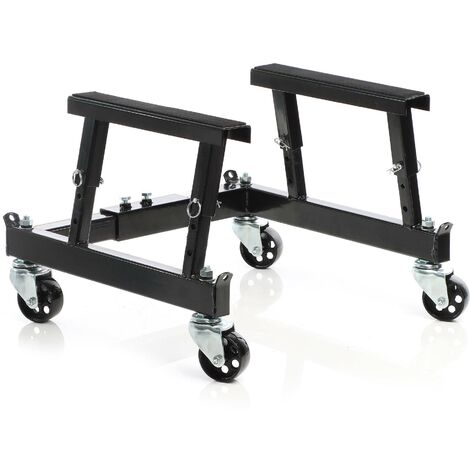 Wiltec Soporte de motocicleta con ruedas para gato elevador 680 kg montaje ATV elevación