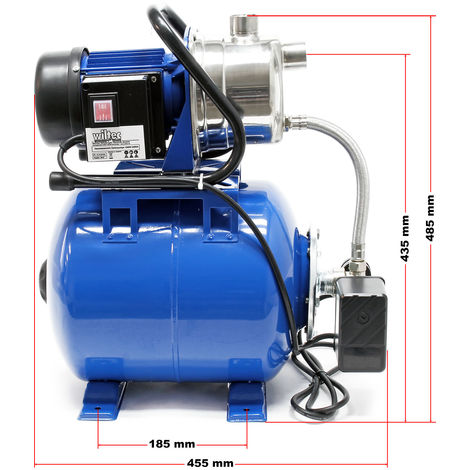 Grupo de presión 1200W 3400l/h Presostato y calderín membrana 19L Equipo doméstico suministro agua