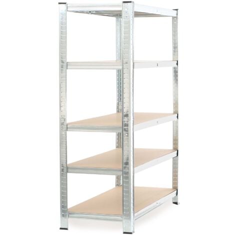 Wiltec Estantería para cargas pesadas zincada 180x120x40cm enchufable acero 875kg 5 baldas taller