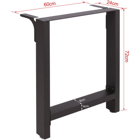 Bastidores para mesa 60x72 cm Recubrimiento polvo negro Caballetes tablero Patas mesita Bricolaje