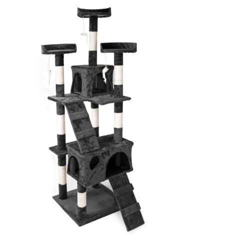 Árbol rascador para gatos Color negro 170 cm Accesorios mascotas Animales de compañía