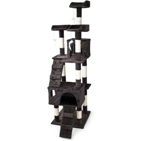 Árbol rascador para gatos Color negro 170 cm Accesorios mascotas Animales de compañía