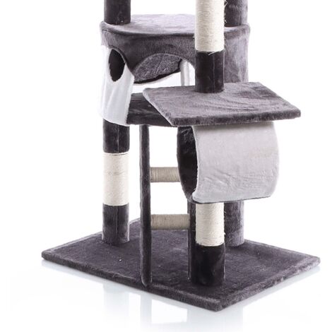 Árbol rascador para gatos 240-260cm XXL Gris/blanco Altura hasta techo Mascotas Animales de compañía