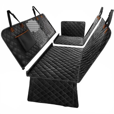 Fudajo Funda asiento trasero para perros 137x147cm divisible con ventanilla para viajes en coche
