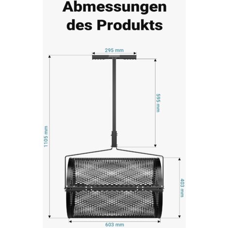 CStern 75L Parcidor De Compost Con Asa, Multiusos, Malla De Metal