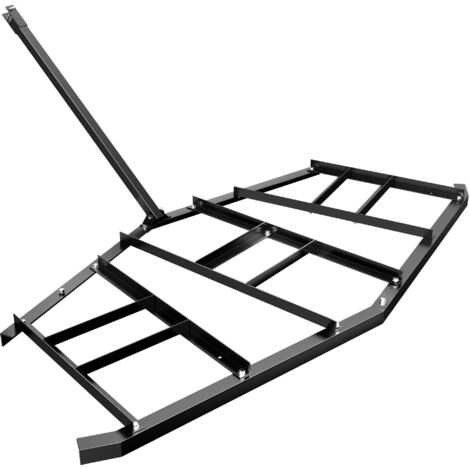 Wiltec Rastra niveladora de terreno 217 x 106 cm  bastidor fijo para tractores de césped nivelador caminos de entrada nivelación calzadas grada de prado