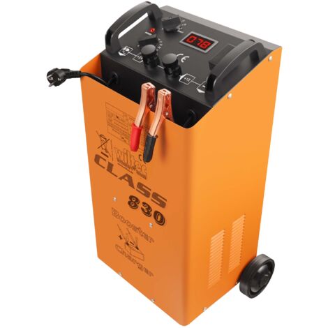Wiltec Cargador de batería 12 V y 24 V, cargador móvil con función de arranque rápido para coche, moto y camión, cargador de batería con carga rápida