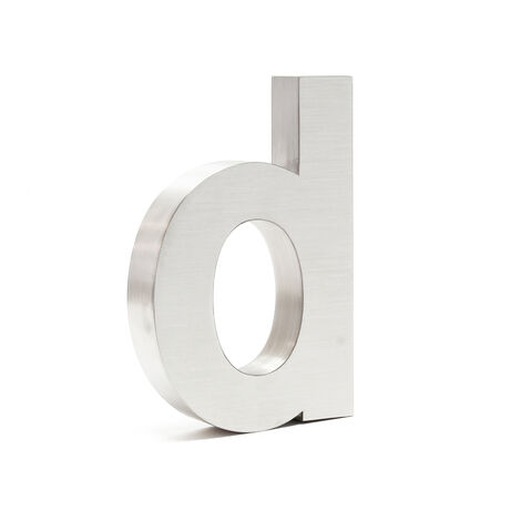 Número de casa "d" 3D Acero inoxidale 20cm Arial Resistente intemperie y corrosión Material montaje