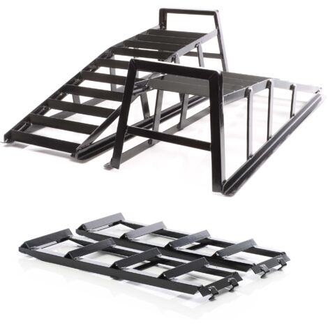 Wiltec Set 2x rampas de carga hasta 2 toneladas por par, 915 x 350 x 275 mm, rampas de acero + extensión 2x 400 kg extensión 650x195 mm