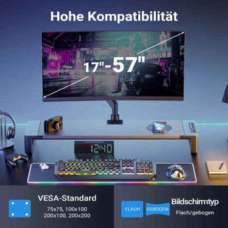 Supporto Dual Monitor Wiltec Braccio Monitor Da Scrivania Supporto Per Schermi Da 17 A 57" Conforme A VESA, Con Molla A Gas 85290882 Odyssey G5