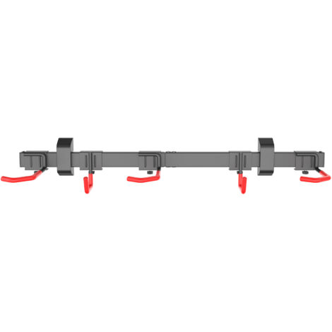 Wiltec Soporte de pared para 3 bicicletas 82,4 x 18 13,6 cm soporta hasta 150 kg, portabicicletas universal de fácil instalación, base para bicicletas de acero