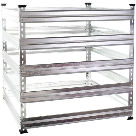 Compostador de metal para jardín 120 x 120 x 90 cm Hasta 1300 L Compostaje Reciclaje Bio residuos