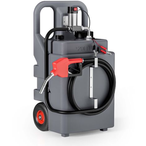Wiltec Tanque de combustible portátil 120 l con bomba de transferencia 12 V para diésel depósito de combustible móvil con asas bidón, garrafa
