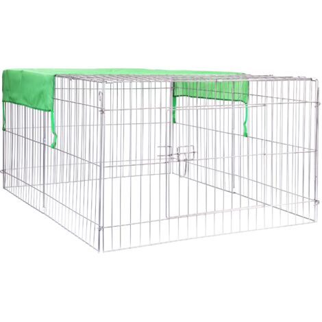 Recinto jaula para animales pequeños 122x95x58 cm con protección solar, corral para mascotas