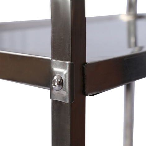 Carro de servicio de acero inoxidable 3 Niveles 150kg Carrito cocina Carrito té Camarera Con frenos