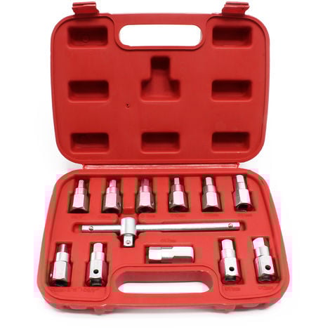 Juego de 12 llaves para extraer tapones del cárter herramientas llaves de vaso drenaje coches