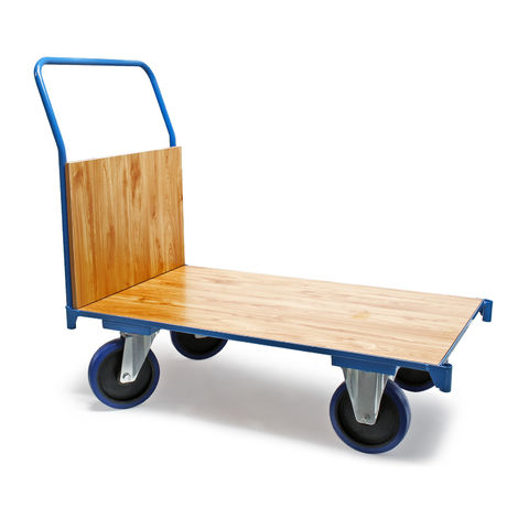 Carro de transporte 100x60cm 600kg Plataforma de carga Frenos y manillar Almacén Oficina Paquetería