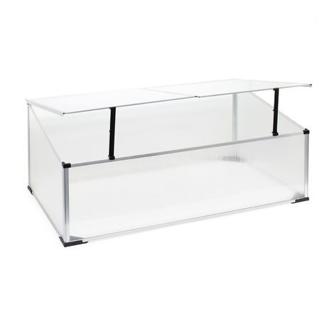 Invernadero de aluminio 100x60x40cm Resistente a la intemperie Protección UV Tejado abatible Cultivo