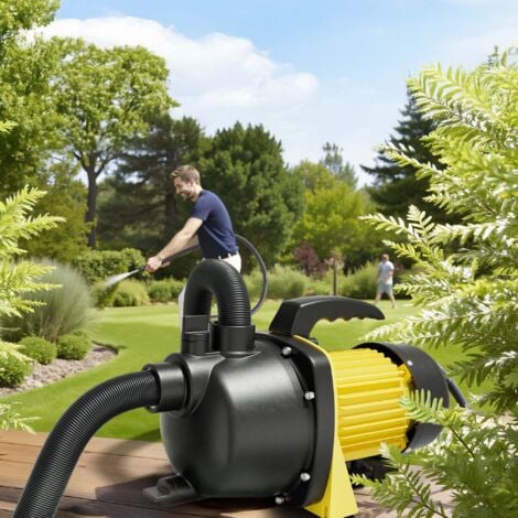 Bomba de jardín 3800l/h, 1200W, asa y tornillo de drenaje, altura bombeo max. 48m, para agua clara