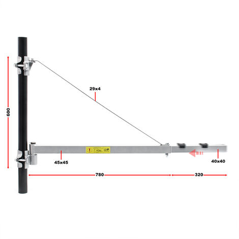 Brazo giratorio soporte para luz de carga con extensión de 1100mm y hasta 600 kg