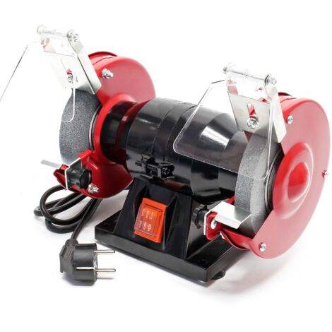 Esmeriladora doble 120W con 2x discos abrasivos Ø125mm para pulido esmerilado final y basto 2950 rpm