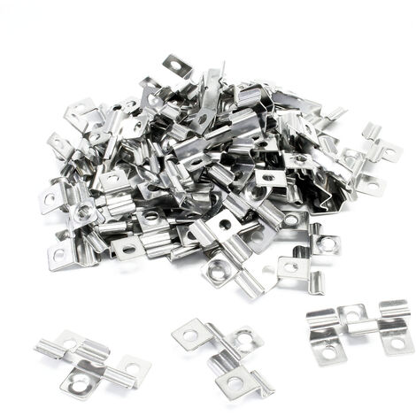 XPOtool Clips de acero inoxidable 6mm de alto sujeción de tablas de terraza 50 piezas fijación