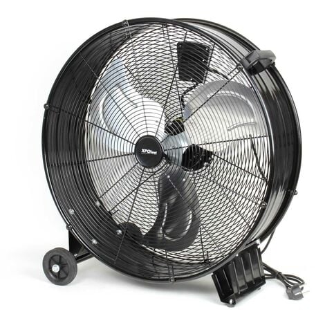 Wiltec Ventilador de tambor industrial 60 cm 180 W ventilador de suelo portátil 3 velocidades