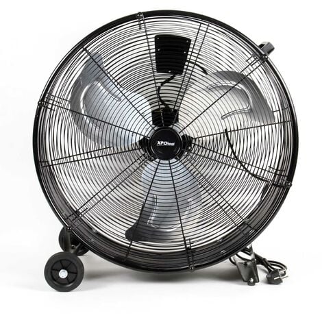 Wiltec Ventilador de tambor industrial 60 cm 180 W ventilador de suelo portátil 3 velocidades