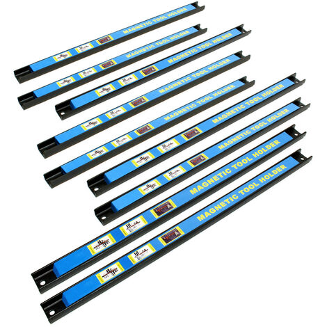Imanes para herramientas 9x46cm set de barras magnéticas acero soporte para garaje, jardín y taller