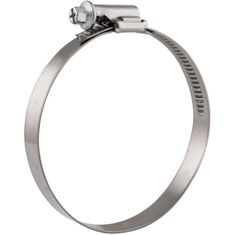Wiltec Abrazadera de manguera con tornillo sin fin W1 acero inoxidable 9 mm de ancho de abrazadera, 90–110 mm de rango de sujeción, abrazadera de sujeción, abrazadera de tensión