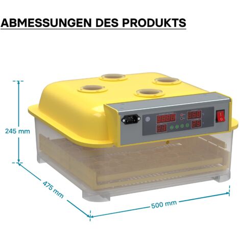 Incubadora automática capacidad para 48 huevos de gallina y 4 ventanas observación, pato, codorniz