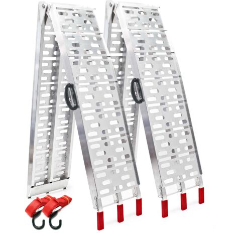 Rampas carga motocicletas ATV 2x 680kg 226cm Aluminio Plegables Quads Motos
