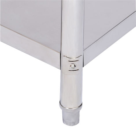 Mesa de trabajo con alzatina de Acero Inoxidable para Cocina 120x60x85 cm