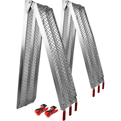 Rampas 226cm carga moto vehiculo 680kg Aluminio Plegables Quads Remolque