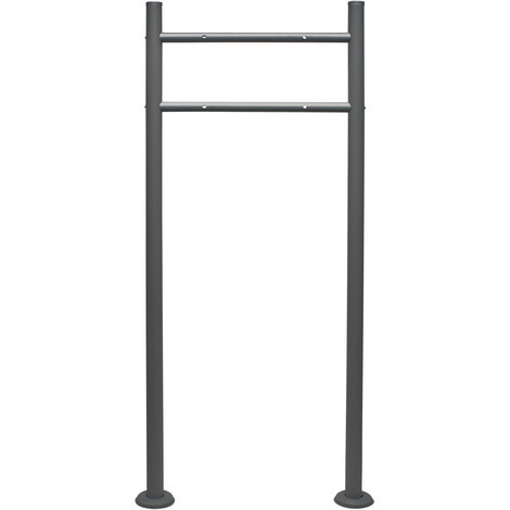 Wiltec Soporte simple universal para buzones hecho en acero revestimiento en polvo color antracita para instalación independiente, diseño moderno y minimalista
