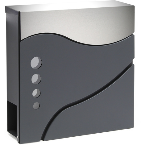 Buzón correo diseño moderno V31 antracita de pared periódicos prensa