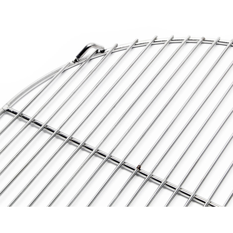 Wiltec Parrilla barbacoa Ø 80 cm redonda rejilla grill acero inoxidable asado fuego brasas gas leña carbón