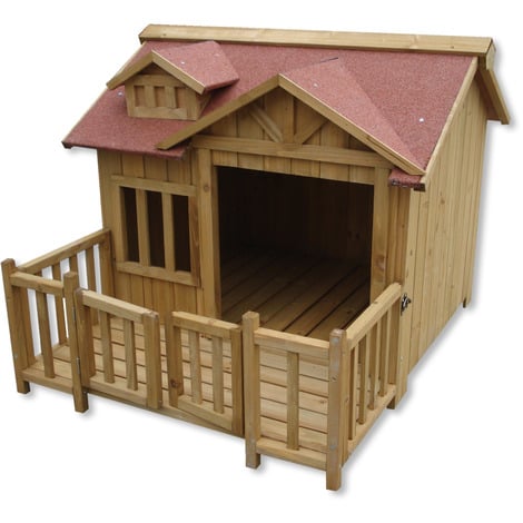 Caseta Perros Exterior, Caseta Perro Casa para Perros De Madera