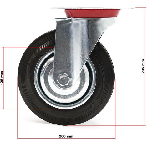 Rueda Industrial Maciza De 8 Pg Con Base Giratoria | Cuotas Sin Interés