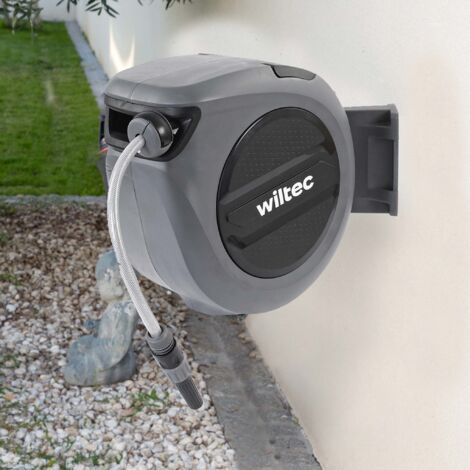 XPOtool Enrollador de manguera automático 15 m portamangueras para pared agua jardín carrete para riego