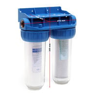 Naturewater NW-BR10B3 Filtro de agua doble 20,67mm (1/2"), dos cartuchos de sedimentos, filtración
