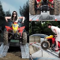 Rampa carga Motocicleta ATV Quad Plegable Aluminio 223cm 340kg Carril acceso Ayuda transporte moto