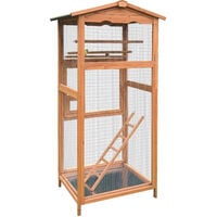 Pajarera de madera para exterior con tejado, jaula para pájaros, caseta canarios, periquitos, etc.