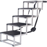 Escalera para perros plegable 5 escalones hasta 68 kg aluminio rampa para perros ayuda de entrada